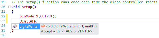 16. Auto Completion in Visual Micro for Atmel Studio